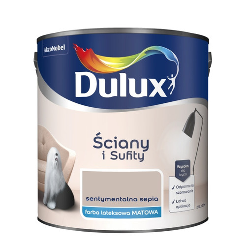 Dulux Walls & Ceilings Matt Latex Paint 2.5l sentimental sepia