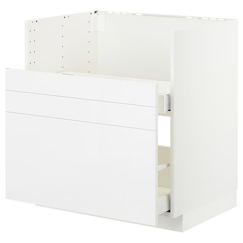 METOD Bc f BREDSJÖN sink/2 fronts/2 drws, white Ringhult/high-gloss white, 80x60 cm