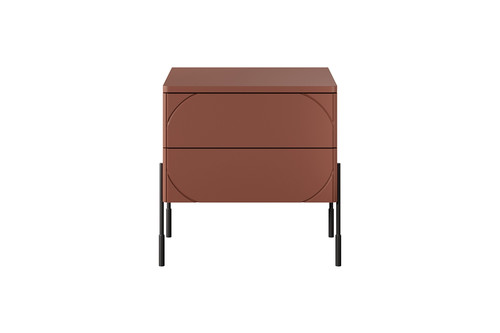 Bedside Table Nightstand Sonatia 45, burgundy