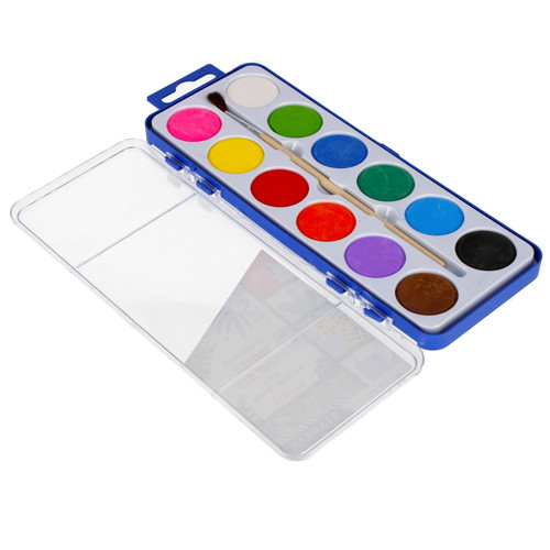 Starpak Water Paint Set Safari 12 Colours & Paintbrush