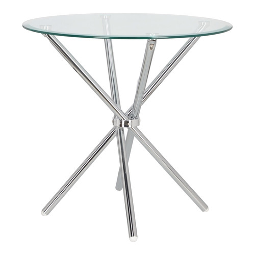 Dining Table Ufo 90cm, transparent/chrome