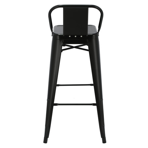 Bar Stool Paris Back Short 75cm, black