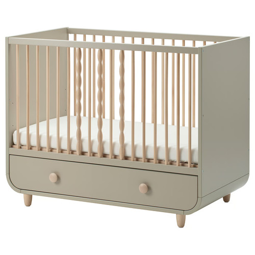 MYLLRA Cot, beige, 60x120 cm
