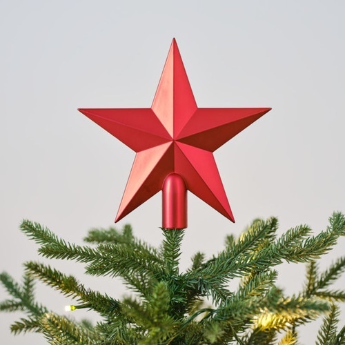 Star Christmas Tree Topper, Red, 20 cm