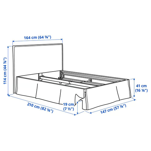 TÄRNKULLEN Cover bed frame, Vissle beige, 140x200 cm