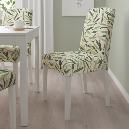 BERGMUND Chair, white, Fågelfors multicolour