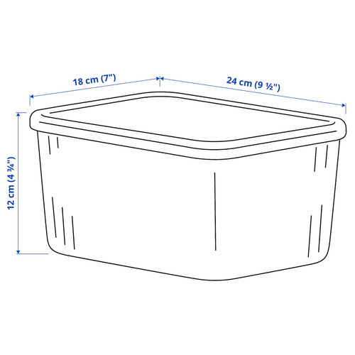RYKTA Storage box with lid, transparent, 18x24x12 cm/3.5 l