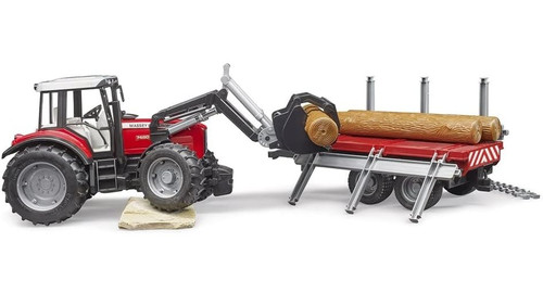Bruder Massey Ferguson Tractor with Trailer 3+