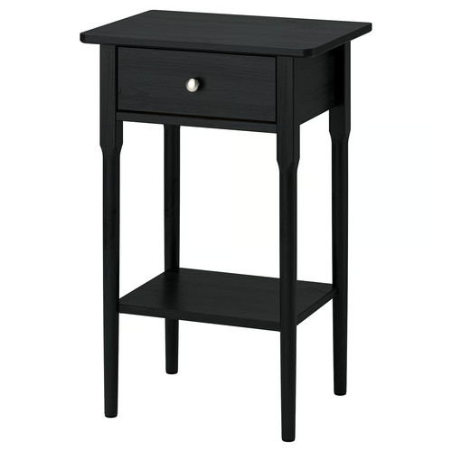 BLÄSTÅSEN Bedside table, black, 50x37x76 cm