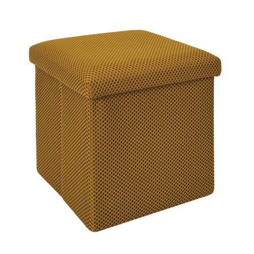 Folding Storage Pouffe Vels Atom, yellow