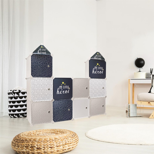 Modular Storage Solution for Children's Room Cubes 2, grey