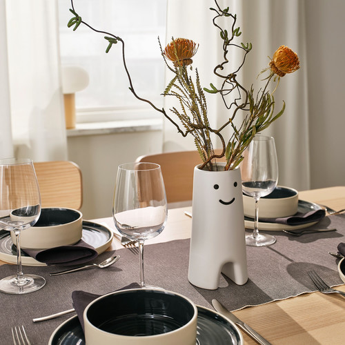 FRÖVÄXT Vase, white, 20 cm