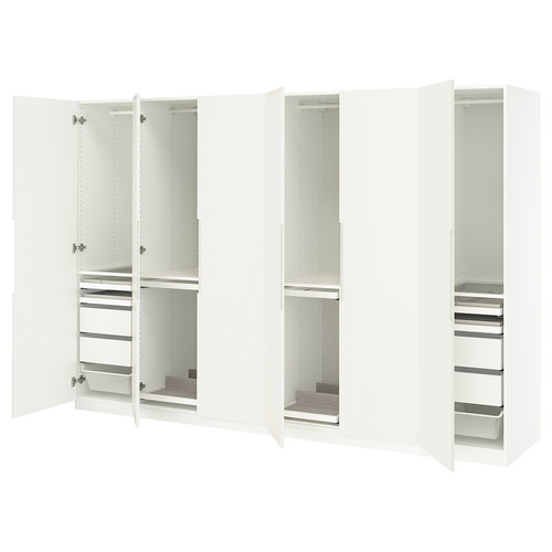 PAX / TONSTAD Wardrobe combination, white/off-white, 300x60x201 cm