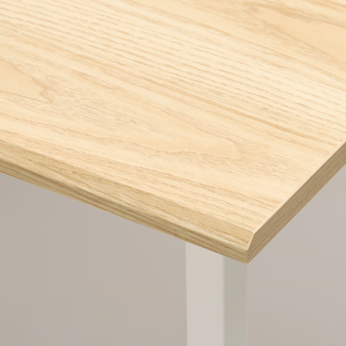 UTVISNING Gaming desk with shelf, ash effect/white, 120x60 cm