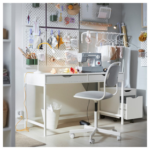 ALEX Drawer unit on castors, white/black, 36x50 cm