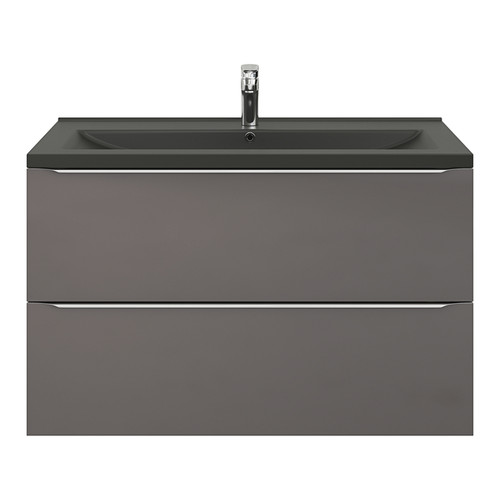 GoodHome Wash-basin Nira 100 cm, black