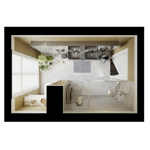 Bathroom Mirrored Wall Cabinet GoodHome Imandra 60x60x15cm