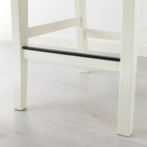 INGOLF Bar stool with backrest, white, 63 cm