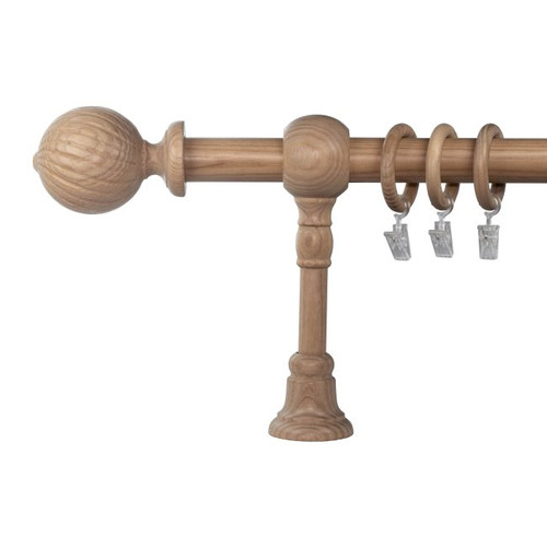 Wooden Curtain Rod 240 cm, varnished ash