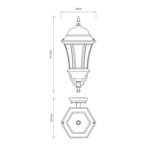 GoodHome Garden Outdoor Wall Lamp Richelieu 1 x 60 W E27, black