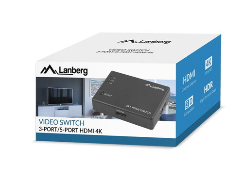 Lanberg Video Switch 3xHDMI + Port MicroUSB, black