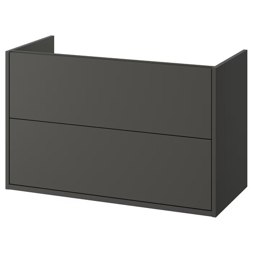 HAVBÄCK Wash-stand with drawers, dark grey, 100x48x63 cm