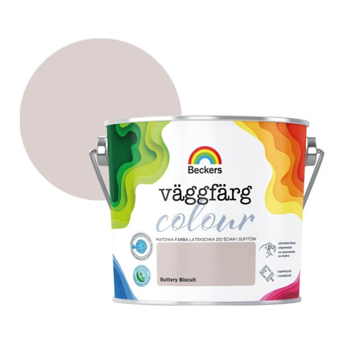 Beckers Matt Latex Paint Vaggfarg Colour 2.5l buttery biscuit