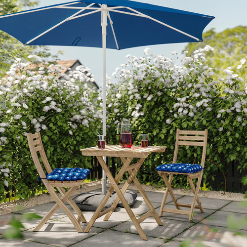 KLÖSAN Chair cushion, outdoor, dark blue, 36x32 cm