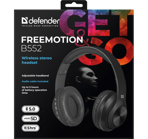 Defender Headset Headphones Freemotion B552, black