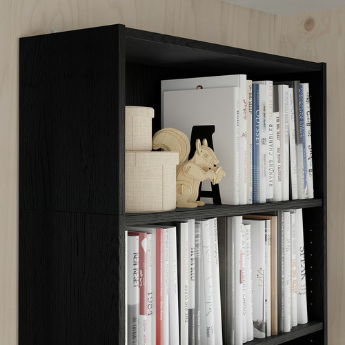 BILLY Height extension unit, black oak effect, 80x28x35 cm