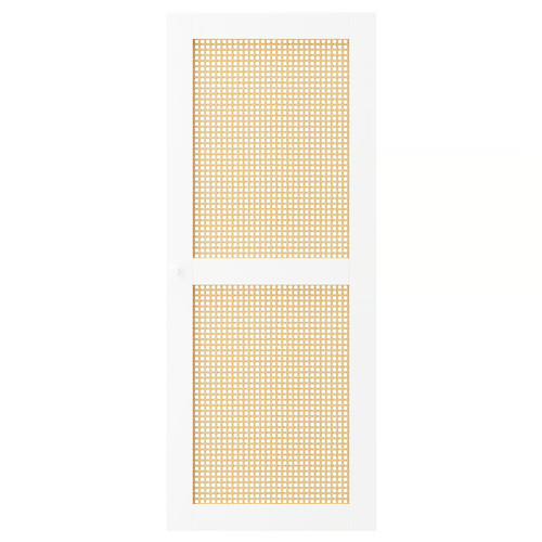 HÖGADAL Door, white/woven bamboo, 40x97 cm