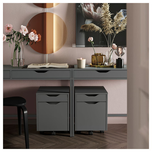 ALEX Drawer unit on castors, dark grey/black, 36x50 cm