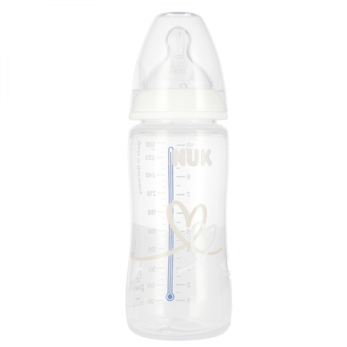 NUK First Choice Plus Baby Bottle with Temperature Control 300ml 0-6m, white