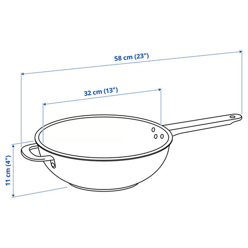 IKEA 365+ Wok, stainless steel/non-stick coating, 32 cm