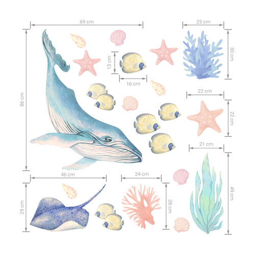 Wall Sticker Set - Ocean Animals I