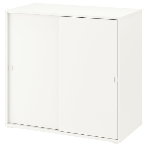 VIHALS Cabinet with sliding doors, white 95x47x90 cm