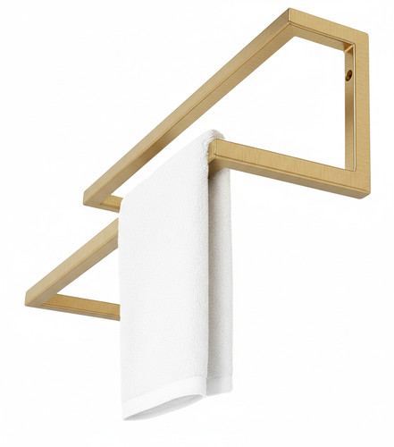Double Wall-Mounted Towel Rail, gold