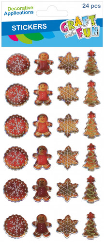 Metallic Christmas Sticker Decorations, 24 pcs