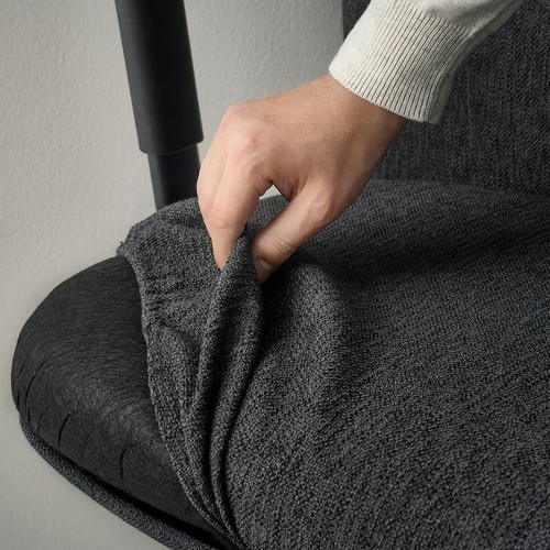 GRÖNFJÄLL Office chair with arm/headrest, Letafors grey/black