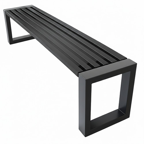 Architectural Metal Garden Bench Bold 150cm, black