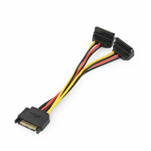 Gembird SATA Power Splitter Cable with Angled Output Connectors, 0.15m
