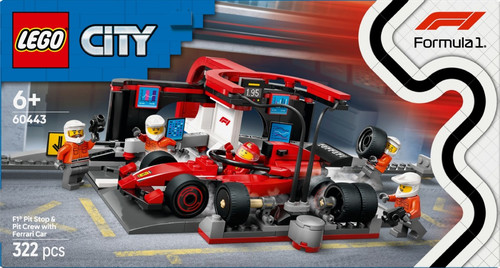 LEGO City F1 Pit Stop & Pit Crew with Ferrari Car 6+