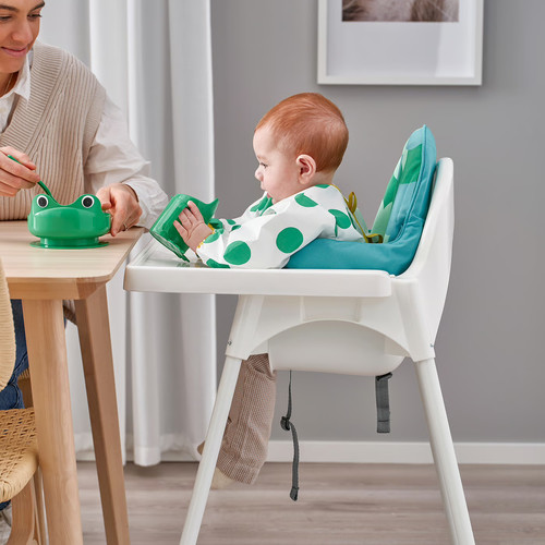 ANTILOP Highchair with tray, white/white