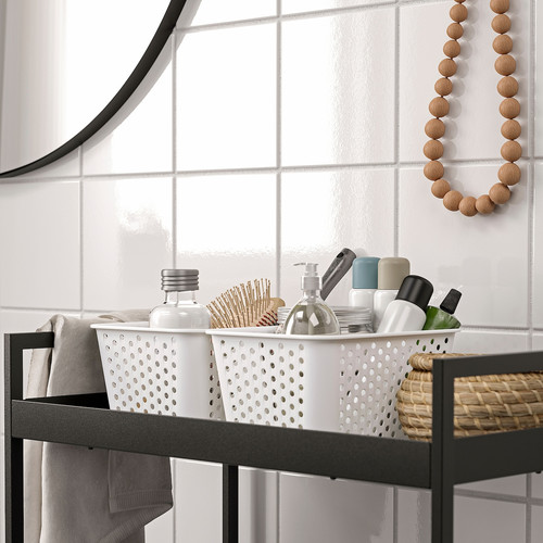 PLOGSVÄNG Storage basket, white, 15x20x10 cm