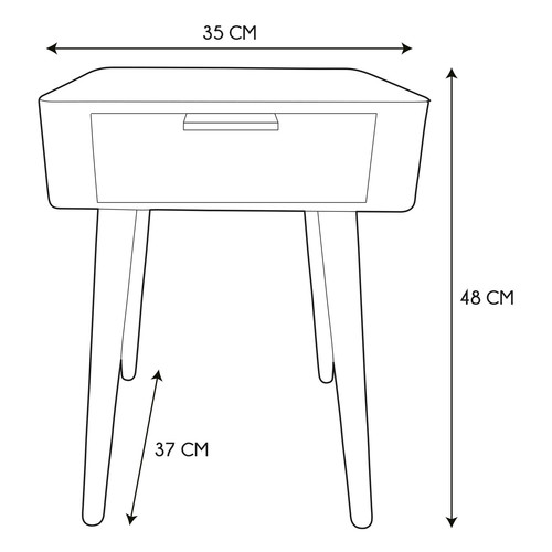 Nightstand Bedside Table Padano, pink