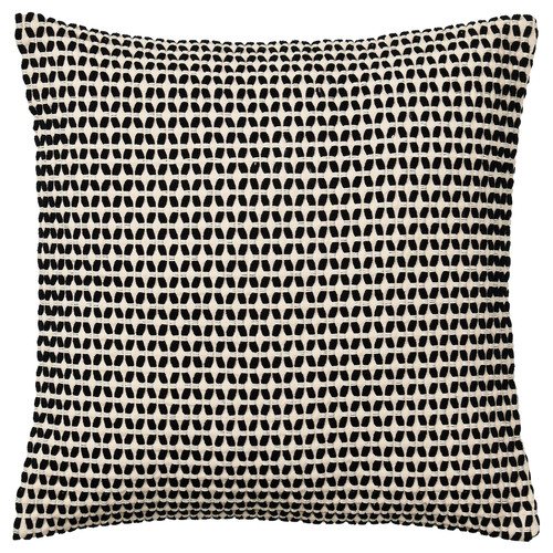 KUSTFLY Cushion cover, beige/black, 50x50 cm