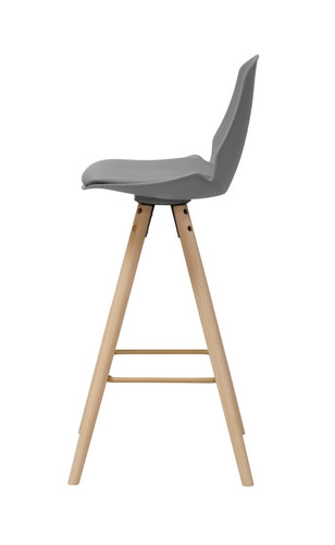 Bar Stool Oslo, wood/grey