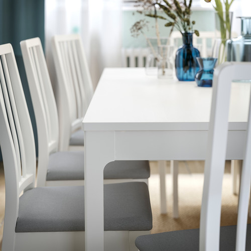 EKEDALEN Extendable table, white, 120/180x80 cm
