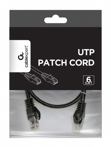 Gembird Patch Cord Cat6 UTP 0.5 m, black