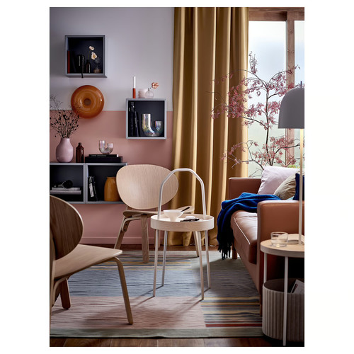 MAJGULL Room darkening curtains, 1 pair, beige-yellow, 145x300 cm